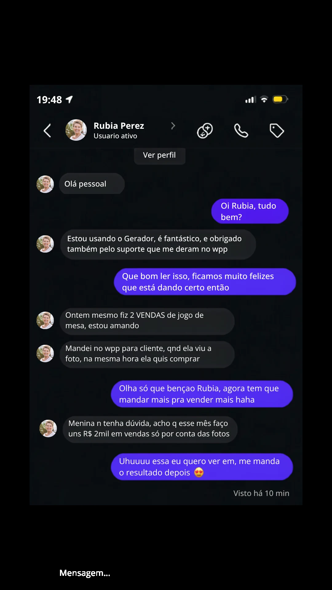 Depoimento real de artesã Rubia Perez usando o método